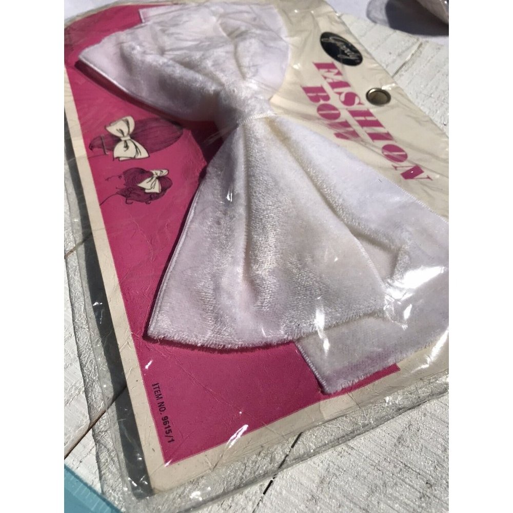 Vtg 70s Rare Girls Goody Fashion White Eyelet Hair Bow Barrette Clip NEW SEALED